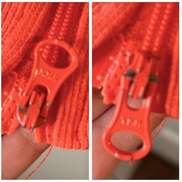 The North Face Zipper Knit Jacket Coral Orange L - Picture 7 of 9